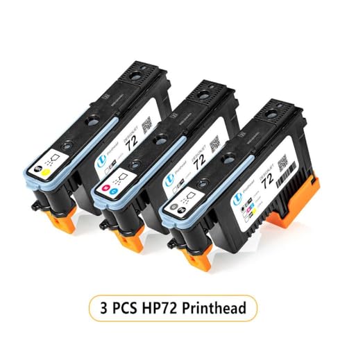 DAFSXZQR Printhead -kompatibel mit 72 C9380A C9383A C9384A zur Verwendung mit DesignJet T1100 T1120 T1200 T1300 T610 T770 T790 T795 72 Druckermodelle(HP72-1 Set) von DAFSXZQR