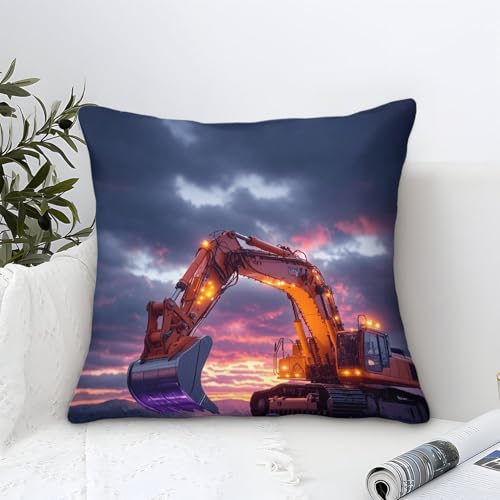 DAFUfbw 50x50cm Kissenbezug Excavators-Thema Kissenhülle Dekorativ Gemustert, Muster: Diggers von DAFUfbw