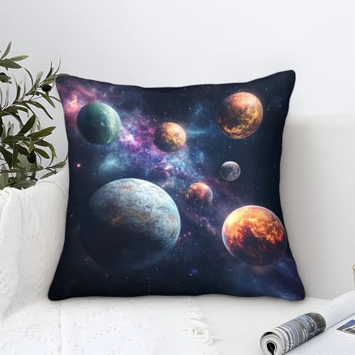 DAFUfbw Cosmic Planets Kissenbezüge Für Sofa Und Bett 40x40cm, Universum Kissenbezug Im 2er-Set, Perfekt Für Home Decor Und Travel Essential, Maschinen Waschbar von DAFUfbw