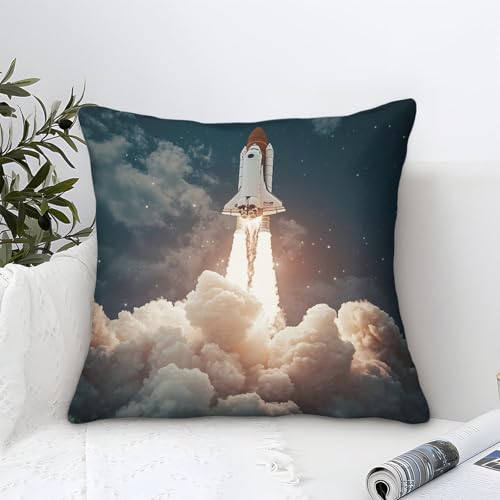 DAFUfbw Kinder Junge Mädchen Erwachsene Kissenbezug Dekorativ Gemustert Mit Space Shuttle, Muster: Challenger 40x40cm DAFUfbw Kinder Junge Mädchen Erwachsene Kissenbezug Dekorativ Gemustert Mit Space Shuttle, Muster: Challenger 40x40cm von DAFUfbw