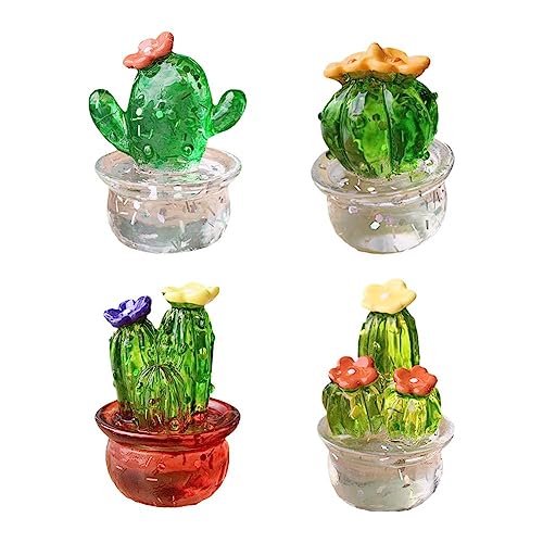 DAGESVGI Handgemachte Mini Glas Kaktus Figuren Ornamente Desktop Verzierung Nette Bunte Handwerk Dekor Pflanze Miniatur von DAGESVGI