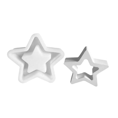 Mondform Silikon, Fünf-Sterne-Gussformen Sternförmige Wachsformen, Sterne Stern Harz Mold Out Silikonformen Form Hohl von DAGESVGI