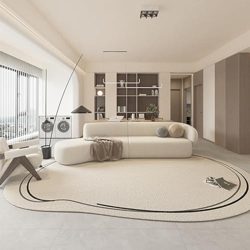 Unregelmäßige Form, moderner weißer Teppich aus Kaschmirimitat, rutschfeste und leicht zu reinigende Teppiche für Wohnzimmer, Schlafzimmerteppich, Heimdekorationsteppiche ( Color : A , Size : 200x300c von DAGIN