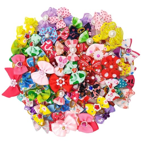 50 Stück Hundehaarschleifen, süßes Hundezubehör für Mädchen mit Gummibändern und Strass- und Perlendekor, perfekt für die Fellpflege von Katzen, Welpen, Kätzchen Kaninchen. Hundeschleifen, kl 50 Stück Hundehaarschleifen, süßes Hundezubehör für Mädchen mit Gummibändern und Strass- und Perlendekor, perfekt für die Fellpflege von Katzen, Welpen, Kätzchen Kaninchen. Hundeschleifen, kl von DAGLLGEW