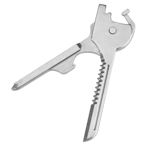 6 in 1 Schlüsselbund Multitool rostproofes Key Multitool mit Spring-Action-Zellenöffnungen und tragbarerer Überlebenswerkzeugschlüssel für Campingfischen von DAGLLGEW