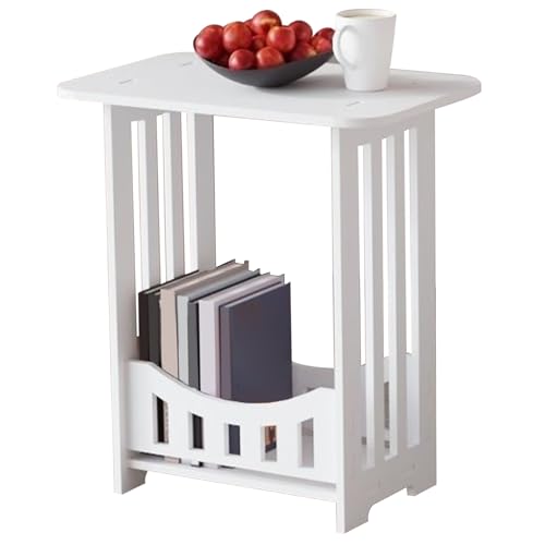 DAGLLGEW Ende Tabelle 13x9x16 '' Holzhochbett Beizertisch mit oberer und unterer Aufbewahrung Schnellbaugruppe minimalistische Seite mit Aufbewahrung für Schlafzimmer Wohnzimmer Einschicht von DAGLLGEW