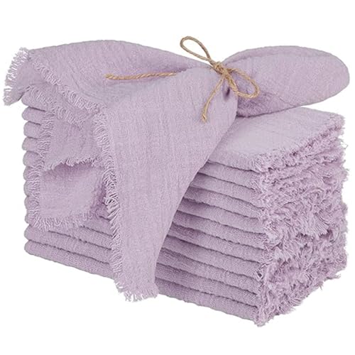DAGLLGEW Lila Stoff Servietten 12pcs Weiches Stoff Servietten rustikales Abendessen Servietten Tuch mit Fransen Exquisite Quadratmasse Dinner Servietten für Hochzeitsfeier -Esstisch DAGLLGEW Lila Stoff Servietten 12pcs Weiches Stoff Servietten rustikales Abendessen Servietten Tuch mit Fransen Exquisite Quadratmasse Dinner Servietten für Hochzeitsfeier -Esstisch von DAGLLGEW