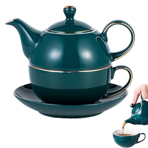 DAGLLGEW Teekanne und Tasse Set Exquisites Keramik -Teekanne und Tasse Set mit Untertassen Teekartensets für EIN Pfaugrün DAGLLGEW Teekanne und Tasse Set Exquisites Keramik -Teekanne und Tasse Set mit Untertassen Teekartensets für EIN Pfaugrün von DAGLLGEW