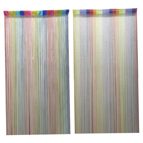 DAGLLGEW TüRvorhang Perlenvorhang Fadenvorhang Balkontür TüRvorhäNge Gegen Fliegen Regenbogenvorhang leichtes TerrassentüR Vorhang glänzendes Türperlen Fliegenschnur TüRvorhang Perlen Style2 von DAGLLGEW