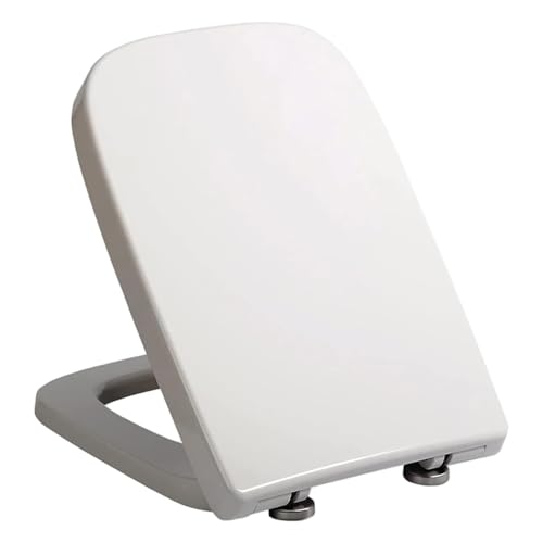 Quadratischer Toilettensitz, 18 x 14 Zoll Toilettendeckel aus Kunststoff mit Absenkautomatik, robuste Haushaltsutensilien für das Badezimmer von DAGLLGEW