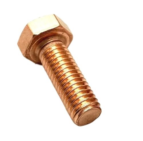 1/2 Stück T2 Außensechskantschraube aus reinem Kupfer, leitfähiges rotes Kupfer, lila Kupferschraube, Doppelkopf U M4 M5 M6 M8 M10 M12 M16(10mm,M6 (1Pcs)) von DAGROD