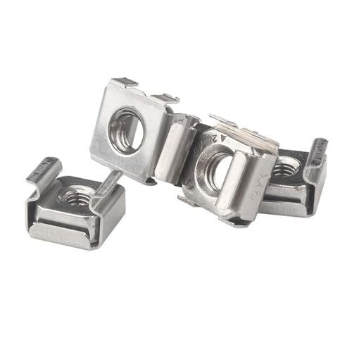 1–10 Stück M4 M5 M6 M8 M10 M12 A2-70 304 Edelstahl Quadratischer Clip Schwimmende Kassettenkäfigmutter Serverschrank Regal Rackmontage(10Pcs M4) von DAGROD