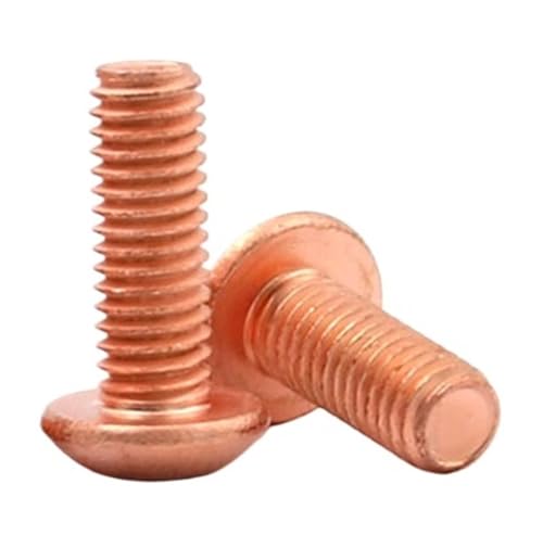 1–10 Stück T2 reines Kupfer, runder Innensechskantkopf, Innensechskantschraube mit hoher Sechskant-Maschinenschraube, M3, M4, M5, M6, M8(12mm,M6 (2Pcs)) von DAGROD