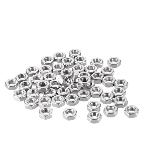 1–100 Stück Sechskantmuttern M1 M1.2 M1.4 M1.6 M2 M2.5 M3 M3.5 M4 M5 M6 M8 M10 M12 M14 M16 M18 M20 Sechskantmutter 304 Edelstahl metrisch(M1.6 x 100Pcs) von DAGROD