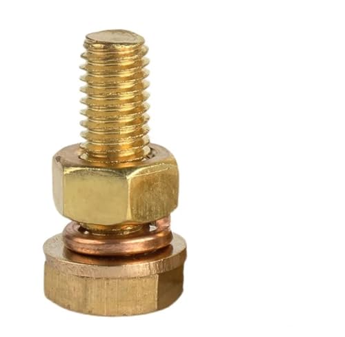 1-10set Messing Äußere Sechskantschraube Schraube Mutter Flache Unterlegscheibe Elastische Unterlegscheibe Kombination Maschinenschrauben Kupfer DIN933 M3 M4 M5 M6 M8 M10 M12(20mm,M10 (1Set)) von DAGROD