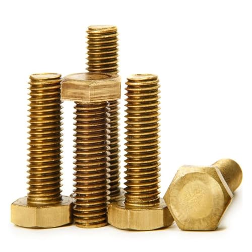 1~20 Stück Messing Sechskant-Maschinenschrauben Kupferschrauben Sechskantschrauben mit Gewinde HW207 DIN933 M4 M5 M6 M8 M10 M12 M14 M16 M20(16mm,M5 (10Pcs)) von DAGROD