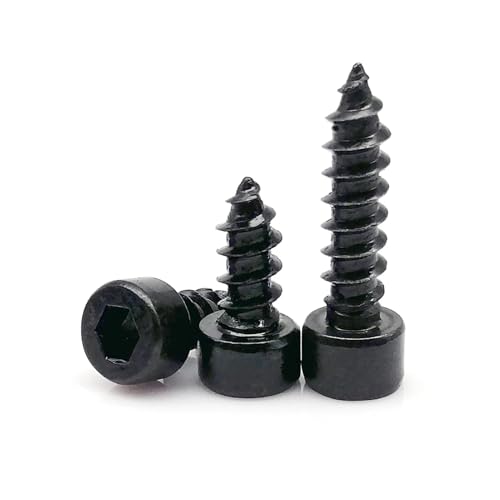 10/20/50/100 Stück M2 M2.6 M3 M3.5 M4 M5 M6 Schwarzer Kohlenstoffstahl Sechskant Innensechskant Kopf Möbel Holz Selbstschneidende Schraube(8mm,M4 20pcs) von DAGROD