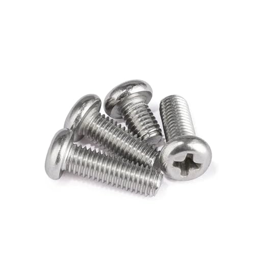 10/30/50 STÜCKE Kreuzschlitzschrauben mit Flachkopf M3 M4 M5 M6 M8 304 Edelstahl Rundmaschinenschrauben Befestigungsteile(16mm,M6 10PCS) von DAGROD