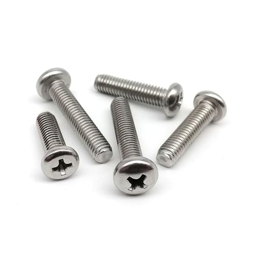 10–50 Stück M1 M1.2 M1.4 M1.6 M2 M2.5 M3 M3.5 M4 M5 M6 M8 GB818 A2 304 Edelstahl Kreuzrundkopfschraube(2mm,M1.6 50pcs) von DAGROD