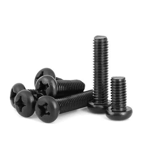10–50 Stück M2 M2.5 M3 M4 M5 schwarze Kreuzschlitzschrauben aus Kohlenstoffstahl(M2x6mm (200 Pieces)) von DAGROD
