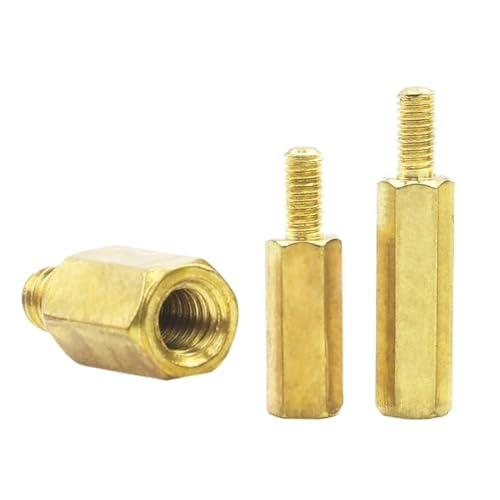 10–50 Stück Sechskant-Messing-Abstandshalter, männlich/weiblich, M2, M2,5, M3, M4, M5, M6, Sechskant-Gewindesäule for Motherboard(3mm,M3(Thread 6mm) 10pcs) von DAGROD