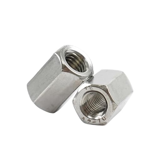 2/5 Stück Verlängerte lange Sechskant-Überwurfmutter M3 M4 M5 M6 M8 M10 304 Edelstahl Abstandshalter Stangenverbinder Gewindemutter for Bolzen Bolzen Schrauben(M10x17x30mm 2pcs) von DAGROD