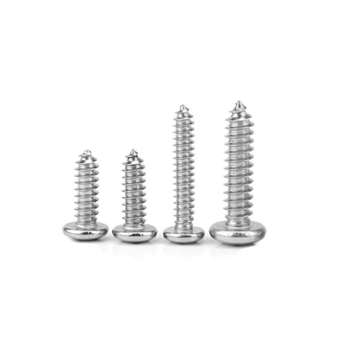 30–500 Stück M3 M3.5 M4 M4.2 M4.8 M5 M5.5 M6 M8 304 Edelstahl Kreuzschlitz-Blechschraube mit rundem Kopf(6mm,500pcs M3) von DAGROD