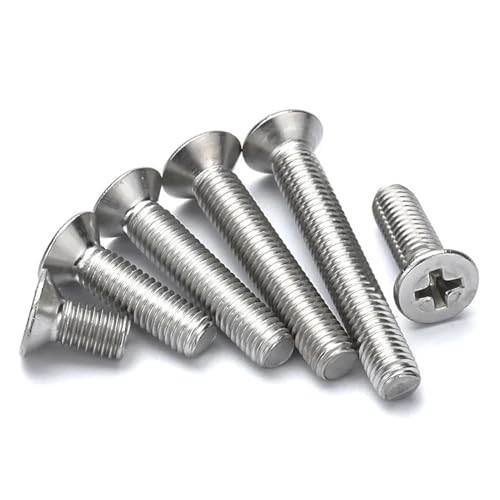 40–100 Stück M3 M3.5 M4 M5 M6 M8 M10 Verlängerte Kreuz-Senkkopfschraube, Flachkopf, Maschinenzahn, kleine Schraube, Edelstahl 304(14mm (40Pcs),M8) von DAGROD