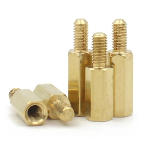 5/10/20/50 Stück M2 M2.5 M3 M4 M5 M6 Messing-Abstandshalter männlich zu weiblich, lange sechseckige Messing-Abstandshalter(5mm,M3 (20PCS)) von DAGROD