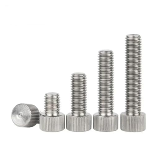 5/10 Stück M2 M2.5 M3 M4 M5 M6 M8 304 Edelstahl Rändelschraube Einfacher flacher Typ Rändelkopf Manuelle Einstellschraube(6mm,M3(10Pcs)) von DAGROD