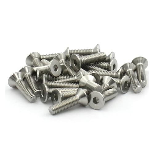 5–100 Stück M1.6 M2 M2.5 M3 M4 M5 M6 M8 304 Edelstahl Sechskant-Innensechskant-Senkkopfschraube Flachkopfschraube Bolzen(8mm,M2.5 (50pcs)) von DAGROD