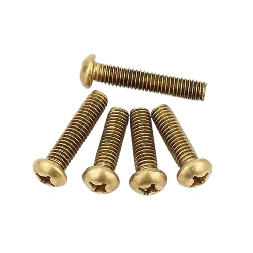 5–50 Stück M2 M2,5 M3 M4 M5 M6 GB818 reines Kupfer Messing Kreuz runder Flachkopfschraubenbolzen Länge 6–25 mm(6mm,(50pcs) M2.5) von DAGROD