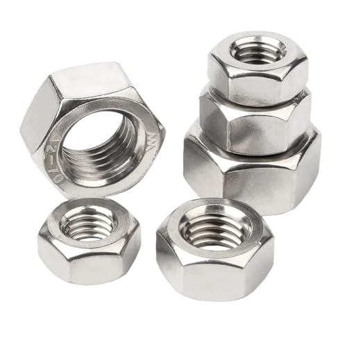 5–50 Stück M2 M2.5 M3 M4 M5 M6 M8 M10 M12 Sechskantmuttern aus Edelstahl 316 mit metrischem Gewinde(M5-20pcs) von DAGROD