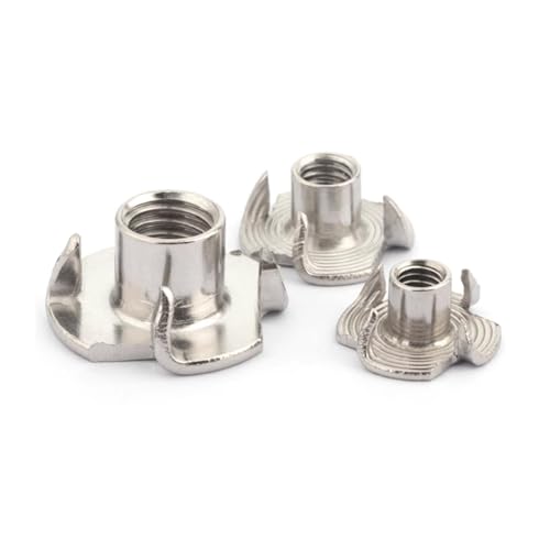 5 stücke 304 Edelstahl Vier Krallenmutter t-förmige Krallenmutter Möbel Holzbrett Eingelegte Mutter M5-M10(5pcs M5X8) von DAGROD