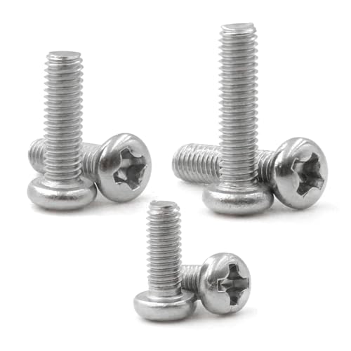 50/10 Stück Kreuzrundkopfschrauben M2 M2.5 M3 M3.5 M4 M5 M6 M8 A2-70 304 Edelstahl Rundkopfschraubenbolzen(5mm,M4 (10Pcs)) von DAGROD