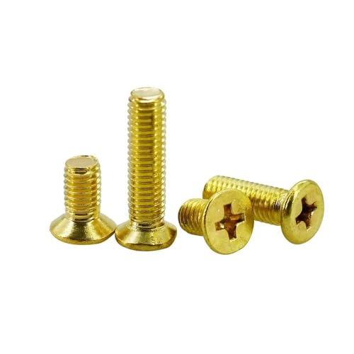 50/100 Stück M2 M2.5 M3 M4 M5 M6 M8 Messingschrauben Metrische Gewindebolzen Kreuzschlitzschrauben Senkkopf Kupfer Matchine Schraube(Countersunk,M3x8 (50Pcs)) von DAGROD