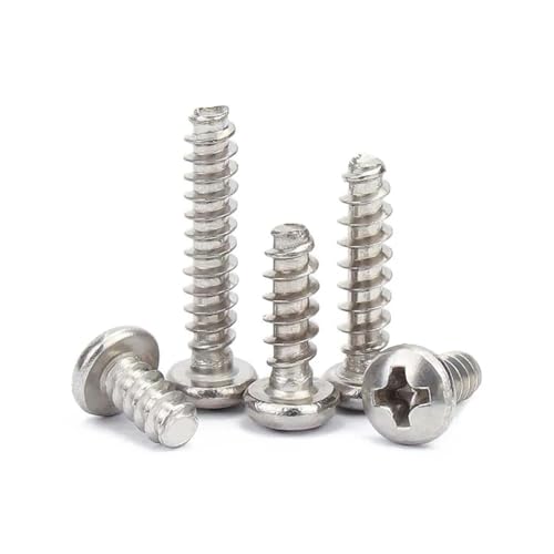 50 Stück 304 Edelstahl Kreuzschlitz Pan Rundkopf Flaches Ende Selbstschneidende Schraube M1.2 M1.4 M1.7 M2 M2.6 M3 M3.5 M4(5mm,50pcs M1.7) von DAGROD