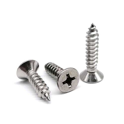 50 Stück M1 bis M6.3 Mini-Holzschrauben mit kleinem bis großem Kreuzschlitz, flacher Senkkopf, selbstschneidende Holzschraube, Edelstahl 304 A2, GB846(8mm,50pcs M1.4) von DAGROD