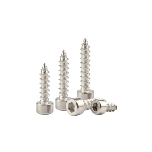50 Stück M2 M3 M3.5 8.8 Kohlenstoffstahl Verzinkung Sechskant Innensechskant Selbstschneidende Schraube for Lautsprecher(Zinc Plated,M2.6X16mm(50PCS)) von DAGROD