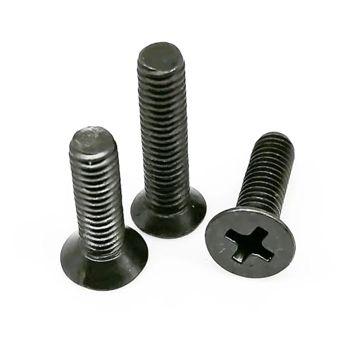 50 stücke M1 M1.2 M1.4 M1.6 M2 Mini Schwarz 304 Edelstahl Flachen Senkkopf Schraube Bolzen(Black carbon steel,8mm,M1.4) von DAGROD