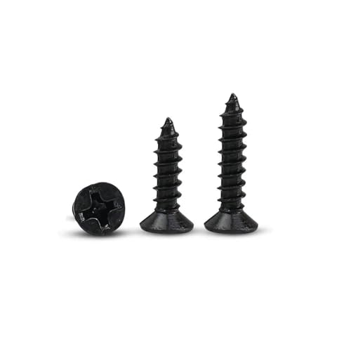 DAGROD 30PCS Mm 2 * 6mm 2 * 7mm 2 * 8mm 2,5 * 8mm 2,5 * 10mm Flache Kopf Schraube der Kleine Schraube Möbel Holz Box Hardware Zubehör(Black,2.5x8mm) von DAGROD