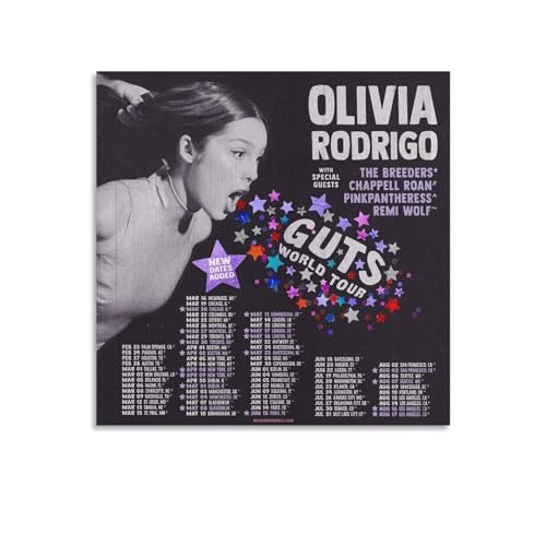 DAGUYS Pop Sängerin Olivia Rodrigo Musikposter 2 Wandkunst Poster Scroll Leinwand Gemälde Bild Wohnzimmer Dekor Zuhause 30 x 30 cm von DAGUYS