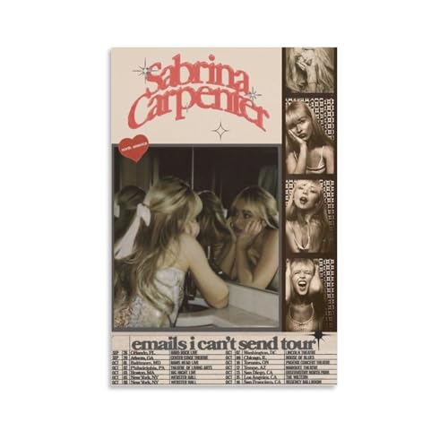 DAGUYS Pop-Sängerin Sabrina Carpenter, Musikposter, 4 Leinwandbilder, Poster, Wandkunst, dekorative Bilddrucke, moderne Dekoration, 30 x 45 cm von DAGUYS