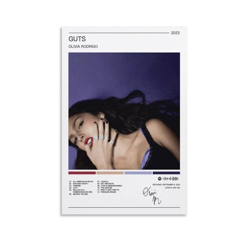 DAGUYS Popmusik-Sängerin Olivia Rodrigo GUTS Alben Musikposter 6 Kunstwerke Bild Druck Poster Wandkunst Malerei Leinwand Dekor Home Poster 30 x 45 cm von DAGUYS