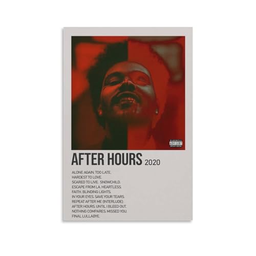 DAGUYS Sänger The Weeknd Album After Hours Poster Wandkunst Poster Scroll Leinwand Gemälde Bild Wohnzimmer Dekor Zuhause 60 x 90 cm von DAGUYS