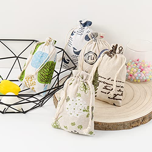 DAHI Jutesäckchen 25 stk 10x14cm - Leinen Säckchen Baumwollbeutel Sack Beutel Leinen Schmuck Säckchen Stoffbeutel Geschenksäckchen (5 Type jutesaeckchen) von DAHI