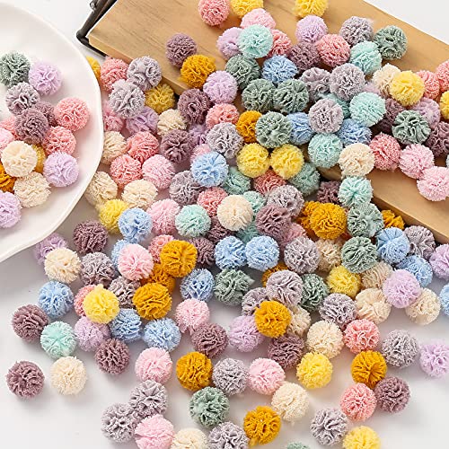 Pompons, Bunte Bommeln bälle Flauschigen Plüsch Bälle Pom Pom Set zum Basteln DIY Kreative Handwerk (B/1.5cm) von DAHI