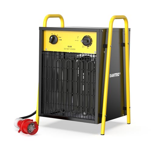 DAHTEC Elektroheizer Heizlüfter Große Räume Bauheizer 9kw Elektro Heizstrahler mit Thermostat Elektrisch Heizgerät mit 3 Heizstufen Heizgebläse für Garage, Baustelle DAHTEC Elektroheizer Heizlüfter Große Räume Bauheizer 9kw Elektro Heizstrahler mit Thermostat Elektrisch Heizgerät mit 3 Heizstufen Heizgebläse für Garage, Baustelle von DAHTEC