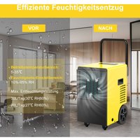 DAHTEC Industriel Luftentfeuchter Elektrisch (max. 30 L/Tag), mit 7 L Großvolumen-Tank und Entwässerung, Geeignet für Keller und Räume bis zu 90 von DAHTEC
