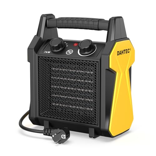 DAHTEC Keramik Heizlüfter 3000 Watt mit Thermostat & Kippschutz Elektroheizgebläse elektrisch Heizgerät mit 3 Heizstufen für Bad und Innenbereich DAHTEC Keramik Heizlüfter 3000 Watt mit Thermostat & Kippschutz Elektroheizgebläse elektrisch Heizgerät mit 3 Heizstufen für Bad und Innenbereich von DAHTEC